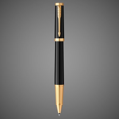 купить Ручка-роллер Parker "Ingenuity Black GT" стержень: F, цвет чернил: black, в подарочной упаковке., Покрытия: PVD-покрытие, лак, легированная сталь, позолота, 2026 г.