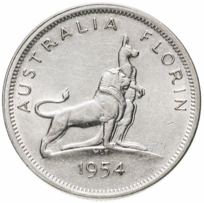 купить Австралия 1 флорин 1954 "Визит королевы Елизаветы II в Австралию"