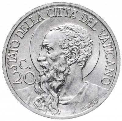 купить Ватикан 20 чентезимо (centesimi) 1936