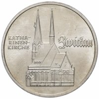 Купить Германия (ГДР) 5 марок (mark) 1989 "500 лет со дня рождения Томаса Мюнцера, Церковь Св. Марии в Мюльхаузен"