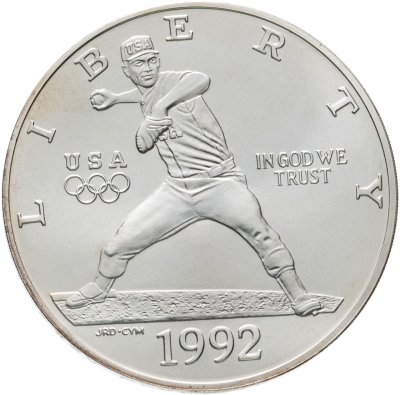 купить США 1 доллар (dollar) 1992 S XXV летние Олимпийские Игры, Барселона 1992 знак монетного двора "D" - Денвер в подарочной упаковке