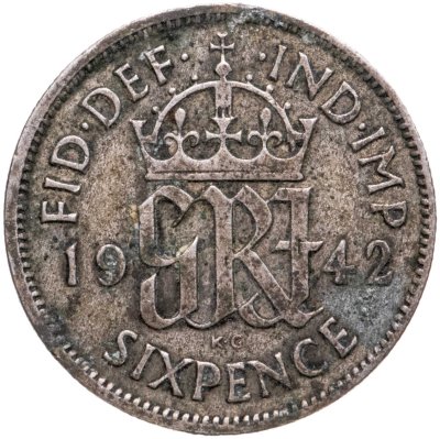 купить Великобритания 6 пенсов (pence) 1942