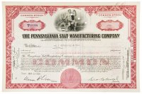 купить Акция США THE PENNSYLVANIA SALT MANUFACTURING COMPANY, " Гашение представителями банка "JP Morgan"" 1956 г.
