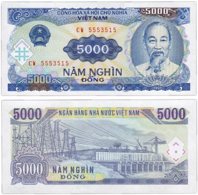купить Вьетнам 5000 донг 1991 (Pick 108а)