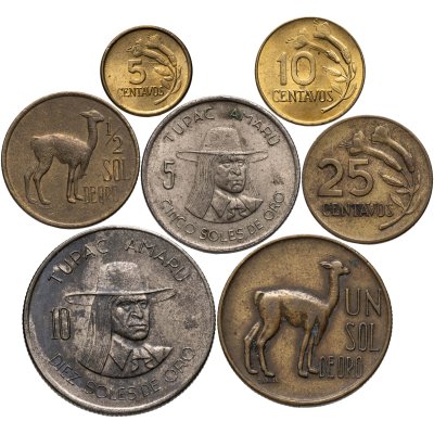 купить Перу набор монет для обращения 1967-1974 (7 штук)