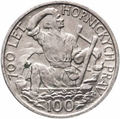 купить Чехословакия 100 крон (korun) 1949 "700 лет Праву добычи серебра в Йиглаве"