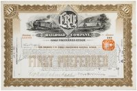 купить Акция США ERIE RAILROAD COMPANY, 1937г. ( С печатью)