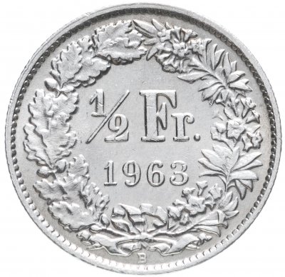 купить Швейцария 1/2 франка (franc) 1963