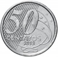 Купить Бразилия 50 сентаво 2013 г.