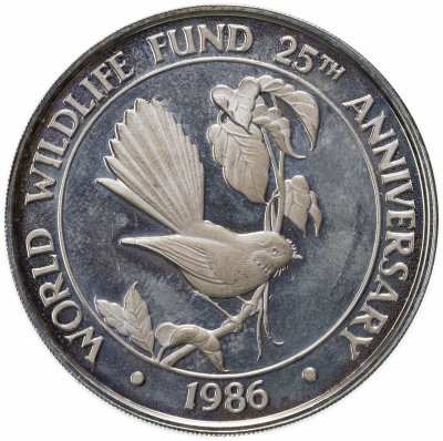 купить Самоа 10 тала (tala) 1986 Proof "25 лет Всемирному фонду дикой природы"