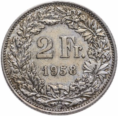 купить Швейцария 2 франка (francs) 1920-1961