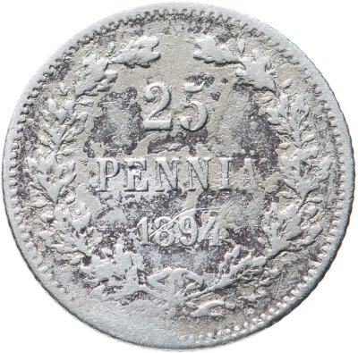 купить 25 пенни (pennia) 1894 L, монета для Финляндии