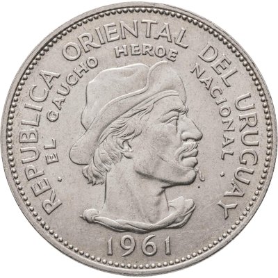 купить Уругвай 10 песо (pesos) 1961 "150 лет Революции против Испании"