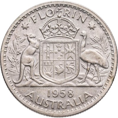 купить Австралия 2 шиллинга (флорин, shillings) 1958