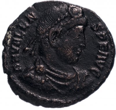 купить Римская Империя Валент II 364–378 гг центенионалис (реверс: император идет вправо, волочит за волосы пленника)