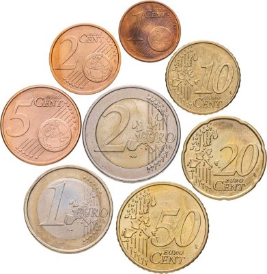 купить Германия, набор из 8 разменных монет евро монетного двора Гамбург - знак монетного двора "J"