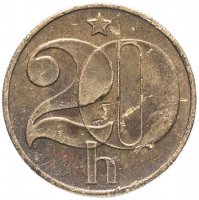 Купить Чехословакия 20 геллеров (haleru) 1972-1990, случайная дата