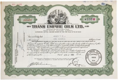 купить Акция США TRANS EMPIRE OILS LTD., 1955 г.
