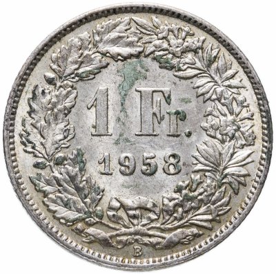 купить Швейцария 1 франк (franc) 1958