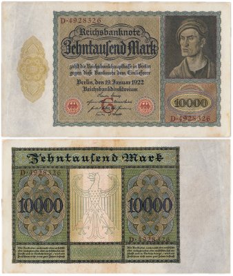купить Германия 10000 марок 1922 год (Pick 70) Буква G