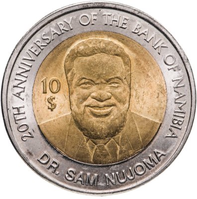 купить Намибия 10 долларов (dollars) 2010 "20-летие Банка Намибии"
