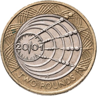 купить Великобритания 2 фунта (pounds) 2001 "Столетие трансатлантическому радио"