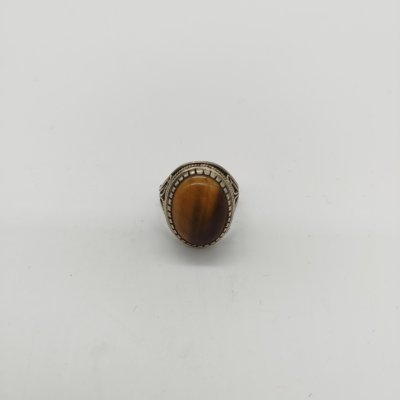 купить Кольцо/перстень в технике скань, мельхиор (медь-никель), тигровый глаз, СССР, 1970-1980 гг.