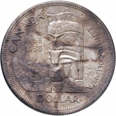купить Канада 1 доллар (dollar) 1958 "100 лет со дня основания Британской Колумбии"