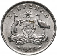 Купить Австралия 6 пенсов (pence) 1956