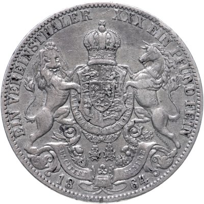 купить Германия, Ганновер 1 союзный талер 1864 "В"