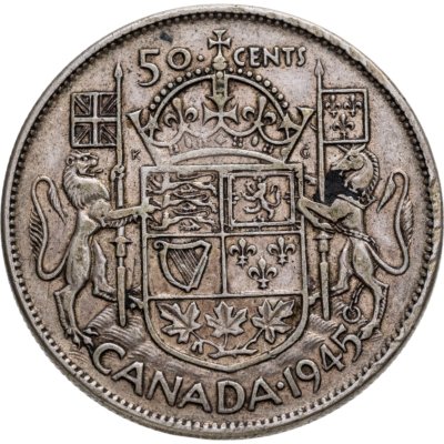 купить Канада 50 центов (cents) 1945