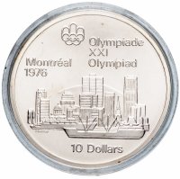 купить Канада 10 долларов (dollars) 1973 "XXI летние Олимпийские Игры, Монреаль 1976: Панорама города Монреаль"