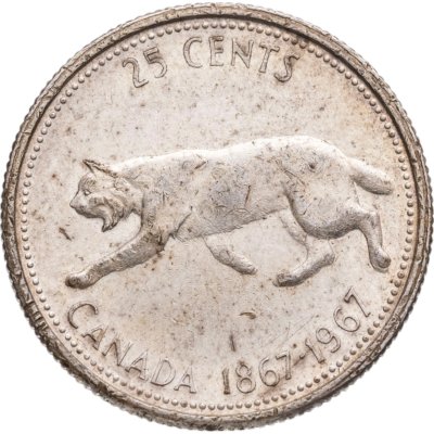 купить Канада 25 центов (квотер, cents) 1967 "100 лет Конфедерации"