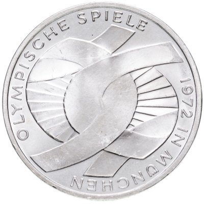 купить Германия 10 марок 1972 XX летние Олимпийские Игры, Мюнхен 1972 - Узел знак монетного двора: "F" - Штутгарт