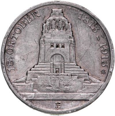 купить Германия Империя, Саксония 3 марки (mark) 1913 "100 лет битвы при Лейпциге (битве народов)"