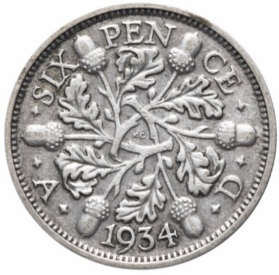 купить Великобритания 6 пенсов 1934