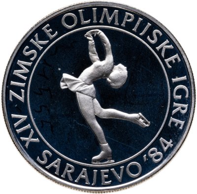 купить Югославия 100 динаров (динара, dinara) 1982 "XIV зимние Олимпийские игры, Сараево 1984 - Фигурное катание"