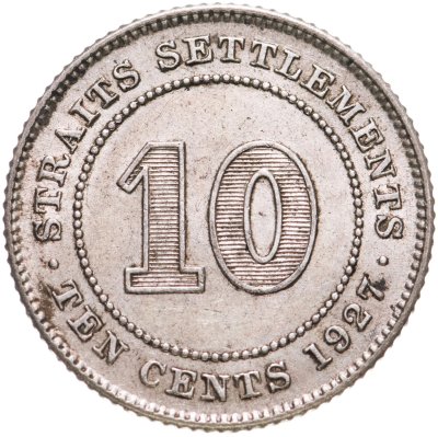 купить Стрейтс Сетлментс 10 центов (cents) 1927