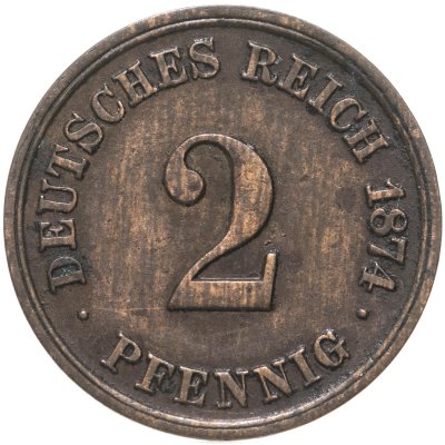купить Германия 2 пфеннига (pfennig) 1874 F