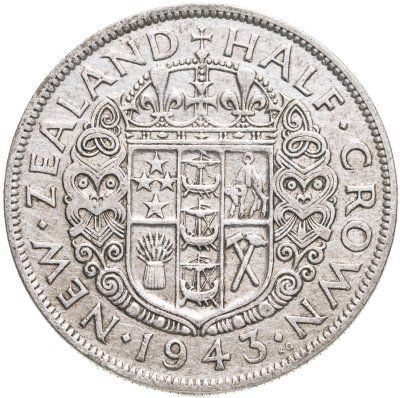 купить Новая Зеландия 1/2 кроны (crown) 1943