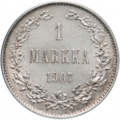 купить 1 марка 1907 L, монета для Финляндии