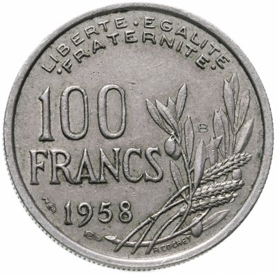 купить Франция 100 франков (francs) 1958