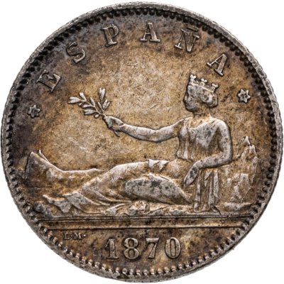 купить Испания 1 песета (peseta) 1870