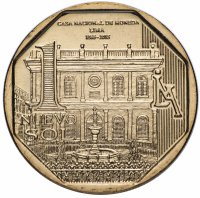 купить Перу 1 новый соль 2015 "450 лет национальному монетному двору"