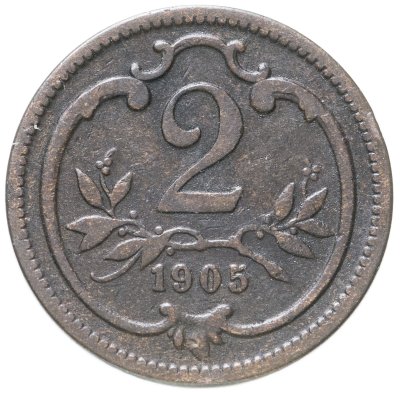 купить Австрия 2 геллера (heller) 1905