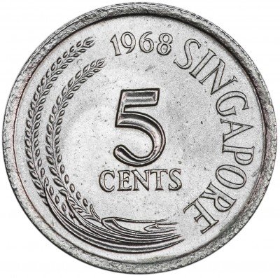 купить Сингапур 5 центов 1968