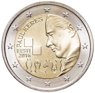 купить Эстония 2 евро 2016 "100 лет со дня рождения Пауля Кереса"