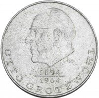 Купить Германия (ГДР) 20 марок 1973 "Отто Гротеволь"