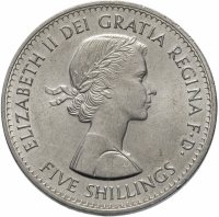 Купить Великобритания 5 шиллингов (shillings) 1960 "Британская выставка в Нью-Йорке"