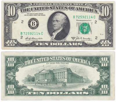 купить США 10 долларов 1969А (Pick 451b) B - Нью Йорк
